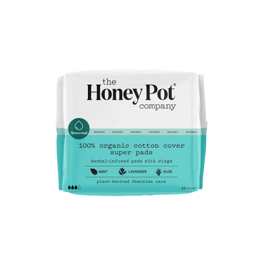 Organic Cotton Cover Super Pads with Wings - Honey pot Comp.